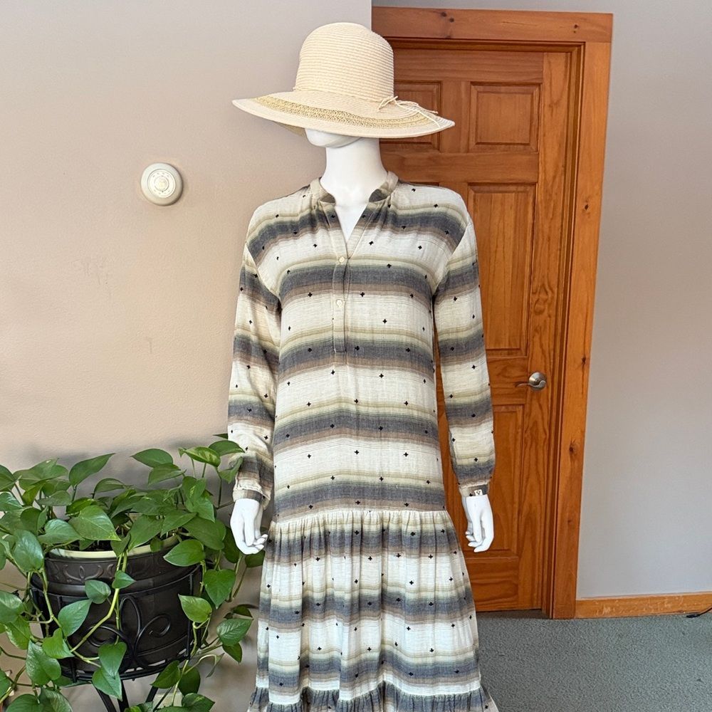 Bsbee Ladak Dress Striped Long Sleeve Bohemian Small Dress